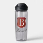 Elegante, kundenspezifische Wappen-Monogramm-Plast Trinkflasche (Rückseite)