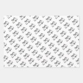 Elegante, kundenspezifische Wunschnamen Schwarz-we Geschenkpapier Set (Vorderseite)