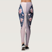 Elegante Kunst Blue & Pink Diamond Moon AI Leggings (Rückseite)