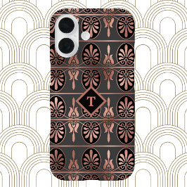 Elegante Kunst-Déco in Coppery Rose iPhone 16 Hülle