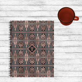 Elegante Kunst-Déco in Kupfer und Schwarz Notizblock