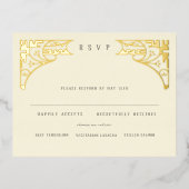 Elegante Kunst, Dichtung und Musik Folie Einladungspostkarte (Vorderseite)