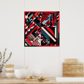 Elegante Kunst, Dichtung und Musik Poster (Küche)