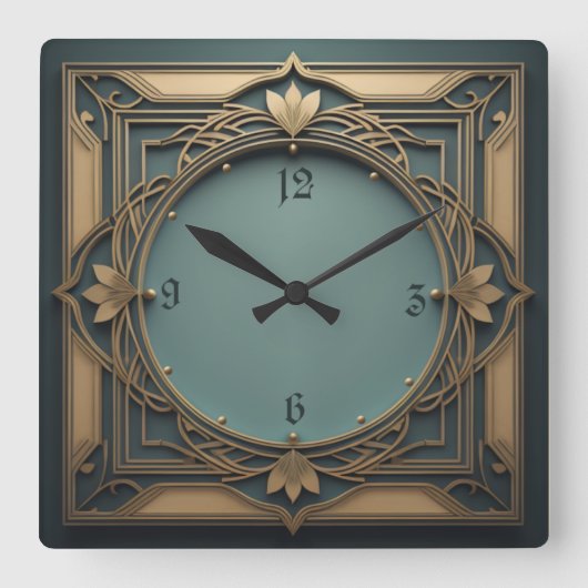 Elegante Kunst, Dichtung und Musik Quadratische Wanduhr (Vorderseite)