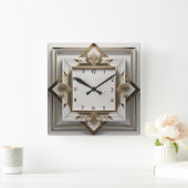 Elegante Kunst, Dichtung und Musik Quadratische Wanduhr (Zuhause)