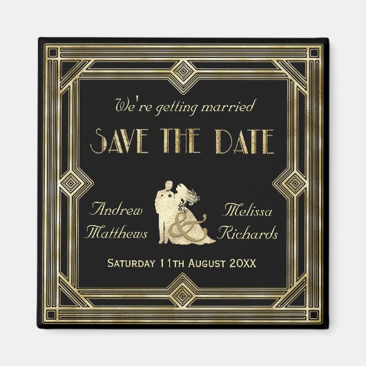 Elegante Kunst, Dichtung und Musik Save the Date Magnet (Vorne)