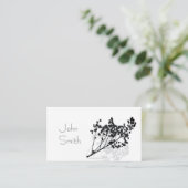 elegante Kunst in Schwarz und Weiß Visitenkarte (Stehend Vorderseite)