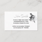 elegante Kunst in Schwarz und Weiß Visitenkarte (Rückseite)