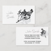 elegante Kunst in Schwarz und Weiß Visitenkarte (Vorne/Hinten)