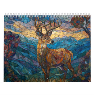 Elegante Kunst Tiffany Stil Buntglas Wand Kalender