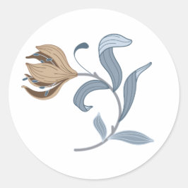 Elegante Kunst und Handwerk Blume Runder Aufkleber