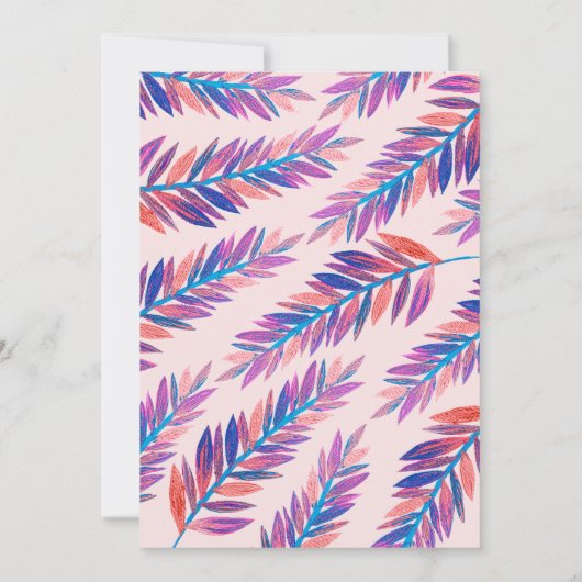 Elegante kunsttropische Blätter Acrylic Geburtstag Einladung (Rückseite)