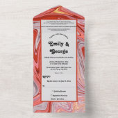 Elegante Kunstvoll Abstrakte Hochzeit Lava All In One Einladung (Innen Boden)