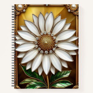 Elegante Kunstwerke aus Buntglas mit Blumenmotiv Notizblock