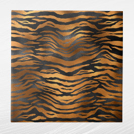 Elegante Kupfer Black Tiger Animal Print Fliese
