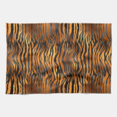 Elegante Kupfer Black Tiger Animal Print Geschirrtuch (Horizontal)