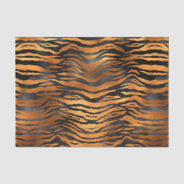 Elegante Kupfer Black Tiger Animal Print Seidenpapier