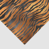 Elegante Kupfer Black Tiger Animal Print Seidenpapier (Ausschnitt)