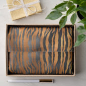 Elegante Kupfer Black Tiger Animal Print Seidenpapier (Geschenk)
