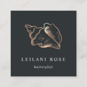 Elegante Kupfer Conch-Muschel Quadratische Visitenkarte (Vorderseite)