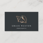 Elegante Kupfer Conch-Muschel Visitenkarte (Vorderseite)