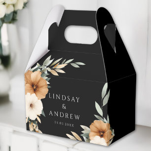 Elegante Kupfer-Erde Botanische Schwarze Hochzeit Geschenkschachtel