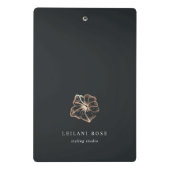 Elegante Kupfer-Hibiskus-Blume Personalisiert Mini Klemmbrett (Rückseite)