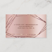 Elegante Kupfer Rose Gold Glitzer Rahmen Nägel Visitenkarte (Rückseite)