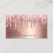 Elegante Kupfer-Rose Gold Glitzer-Tropfen braun Visitenkarte (Rückseite)