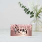 Elegante Kupfer-Rose Gold Glitzer-Tropfen braun Visitenkarte (Stehend Vorderseite)