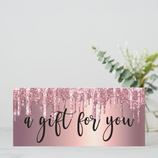 Elegante Kupfer-Rose Gold Glitzer Tropfen Haar Mak (Stehend Vorderseite)