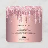 Elegante Kupfer Rose Gold Glitzer Tropfen Haarstyl Quadratische Visitenkarte (Rückseite)