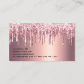 Elegante Kupfer Rose Gold Glitzer Tropfen Haarstyl Visitenkarte (Rückseite)