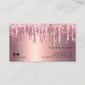 Elegante Kupfer Rose Gold Glitzer Tropfen Haarstyl Visitenkarte (Rückseite)