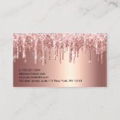 Elegante Kupfer Rose Gold Glitzer Tropfen Haarstyl Visitenkarte (Rückseite)