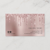 Elegante Kupfer Rose Gold Glitzer Tropfen Haarstyl Visitenkarte (Rückseite)