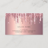 Elegante Kupfer Rose Gold Glitzer Tropfen Haarstyl Visitenkarte (Rückseite)