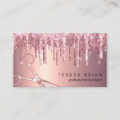 Elegante Kupfer Rose Gold Glitzer Tropfen Haarstyl Visitenkarte (Vorderseite)