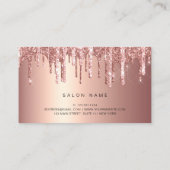 Elegante Kupfer Rose Gold Glitzer Tropfen Haarstyl Visitenkarte (Rückseite)