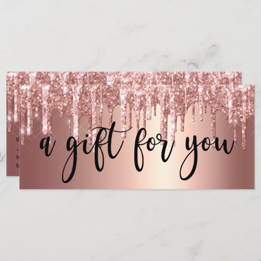 Elegante Kupfer-Rose Gold Glitzer Tropfen Nägel (Vorne/Hinten)