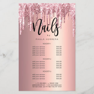 Elegante Kupfer Rose Gold Glitzer Tropfen Nägel Fl Flyer
