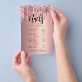 Elegante Kupfer Rose Gold Glitzer Tropfen Nägel Fl Flyer (Handgriff)