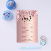 Elegante Kupfer Rose Gold Glitzer Tropfen Nägel Fl Flyer (Einzeln)