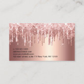Elegante Kupfer Rose Gold Glitzer Tropfen notariel Visitenkarte (Rückseite)