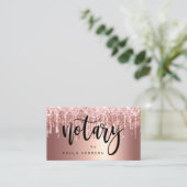 Elegante Kupfer Rose Gold Glitzer Tropfen notariel Visitenkarte (Stehend Vorderseite)