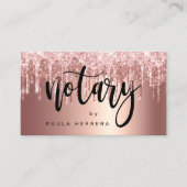 Elegante Kupfer Rose Gold Glitzer Tropfen notariel Visitenkarte (Vorderseite)