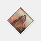 Elegante Kupfer-Rose Quinceañera Napkin Serviette (Ecke)