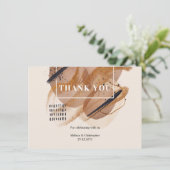 Elegante Kupfer rostige Farben schwarze Pinsel Hoc Dankeskarte (Stehend Vorderseite)