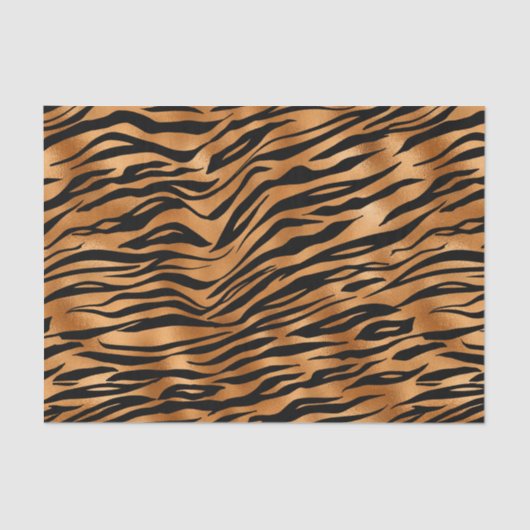 Elegante Kupfer Tiger Animal Print Seidenpapier (Vorderseite)