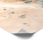 Elegante Kupfer- und Bordeaux-Blume Alphabetisch Poster (Ecke)